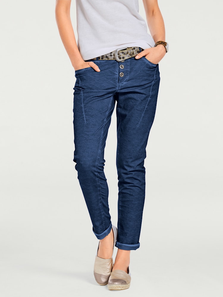 Pantalon en jersey coupe carotte, couleur bleu, taille 50, marque Rick Cardona - helline