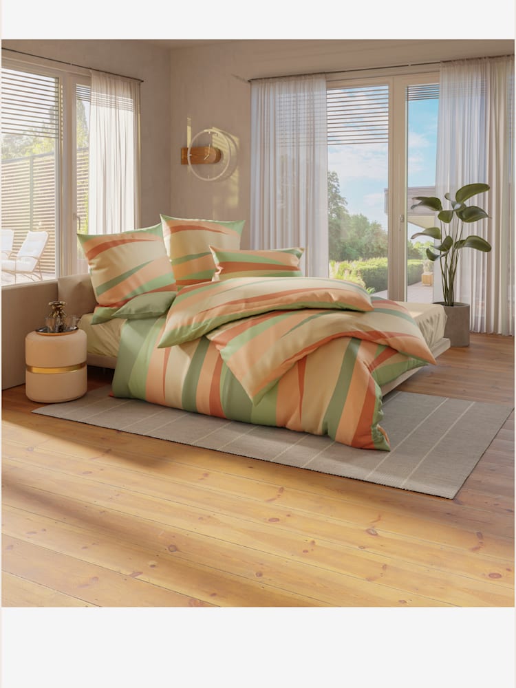 Linge de lit flanelle fine douce, couleur vert, taille 40x80/135x200 cm - helline