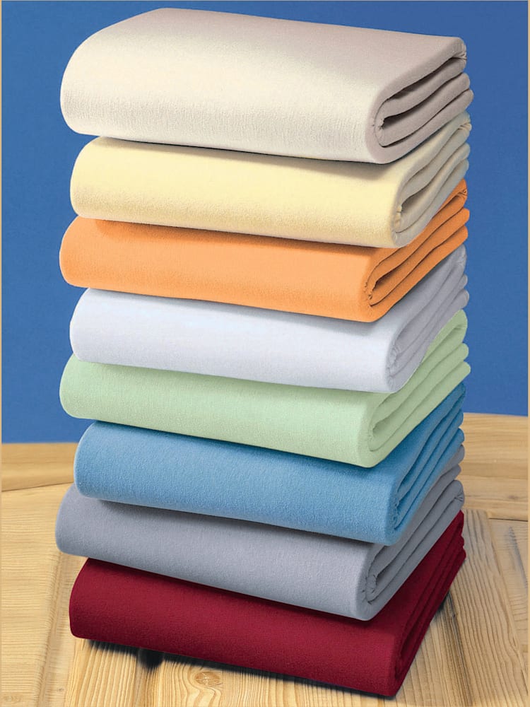 Drap-housse maille fine peignée, couleur blanc, taille 1 pièce 180x200 - 200x200 cm, marque Biberna - helline