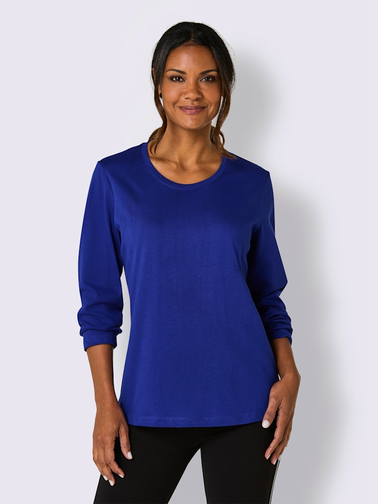 T-shirt jersey fin, couleur bleu, taille 42/44, marque feel good - helline