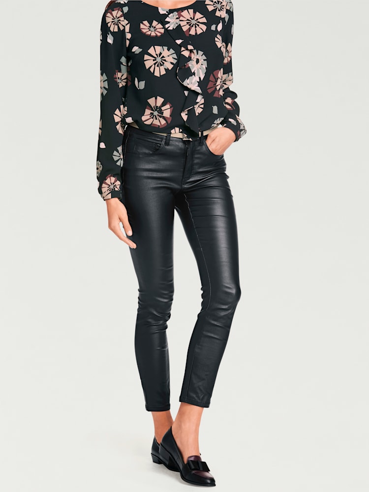 Pantalon effet ventre plat coupe skinny tendance, couleur noir, taille 36 - Witt