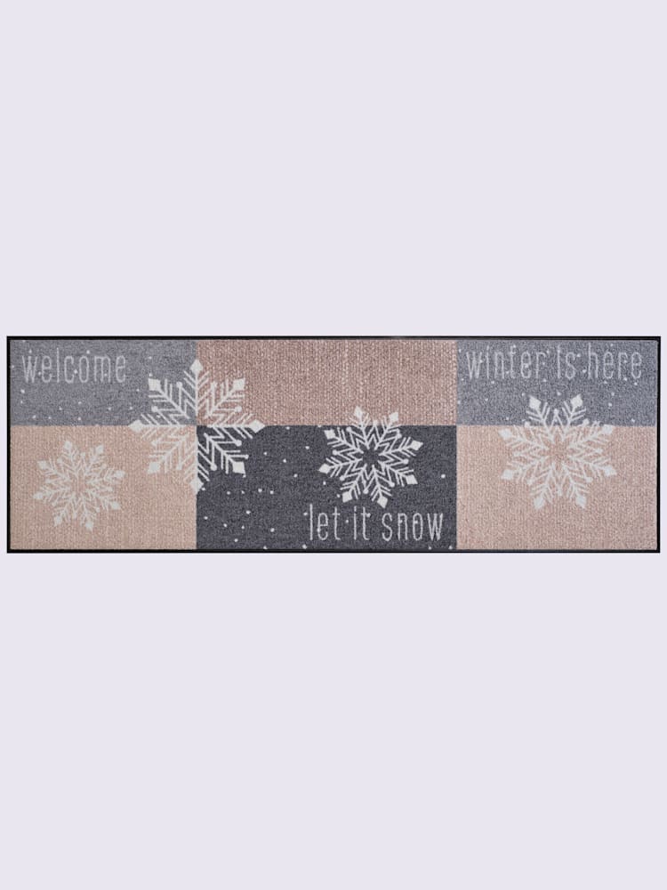 Paillasson pour intérieur et zone extérieure couverte, couleur gris, taille 75x120 cm, marque helline home - helline