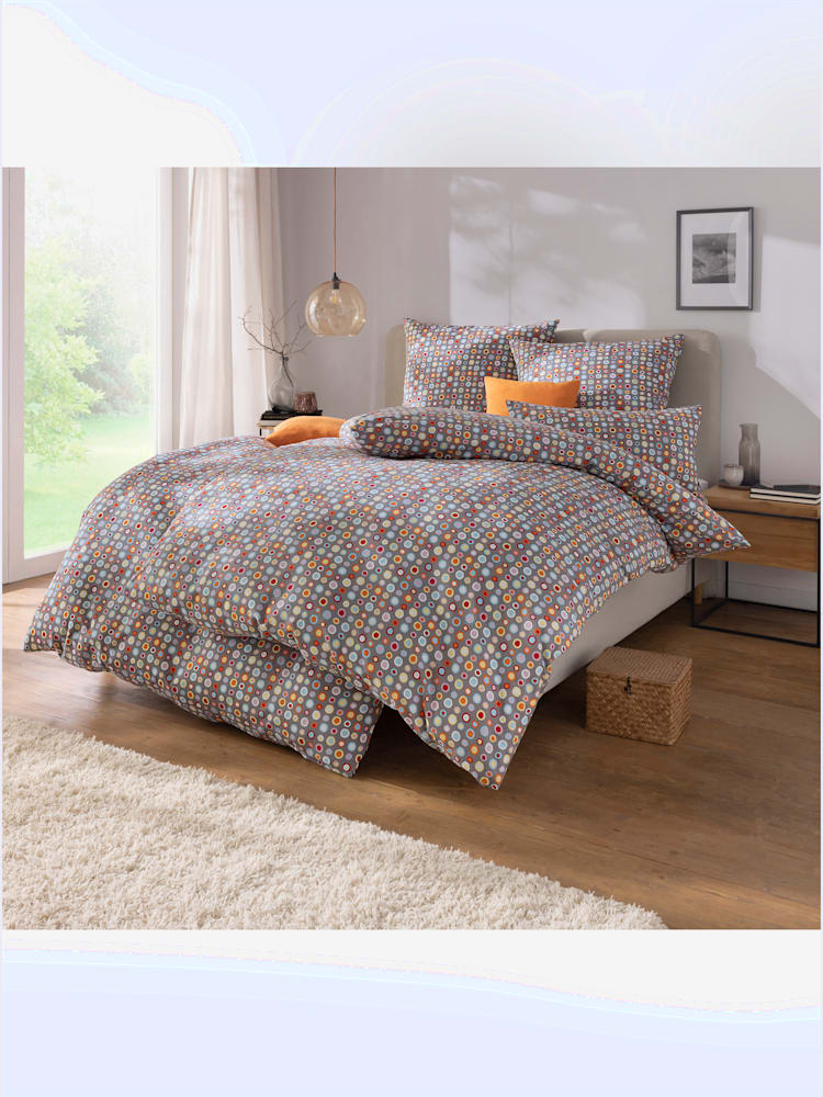 Linge de lit flanelle fine douce, couleur gris, taille 80x80/155x220 cm, marque wäschepur - helline