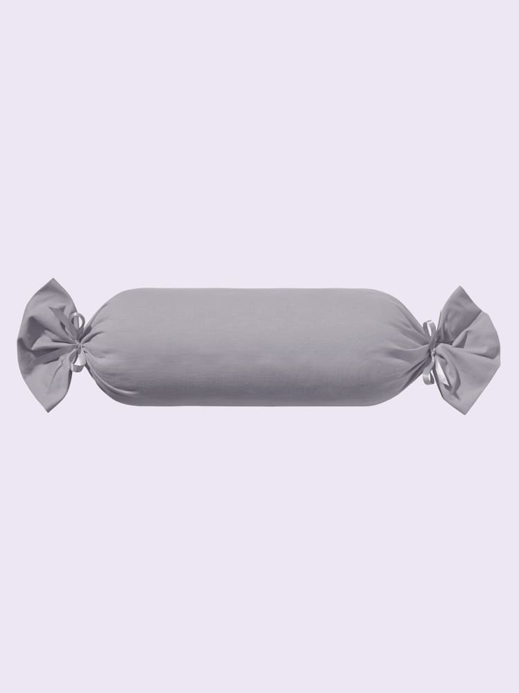 Housses de coussin jersey fin maco à repassage superflu, couleur gris, taille 15x40 cm, marque Estella - helline