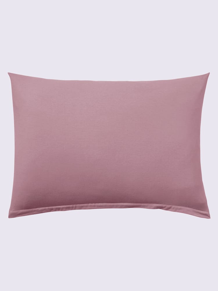 Housses de coussin jersey fin maco à repassage superflu, Jersey maco, couleur : rose clair uni, taille 15x40 cm, marque Estella, 100% coton - helline