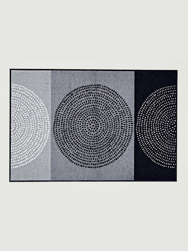 Paillasson, couleur : noir/blanc, taille 50x75 cm, marque helline home, 100% polyamide - helline