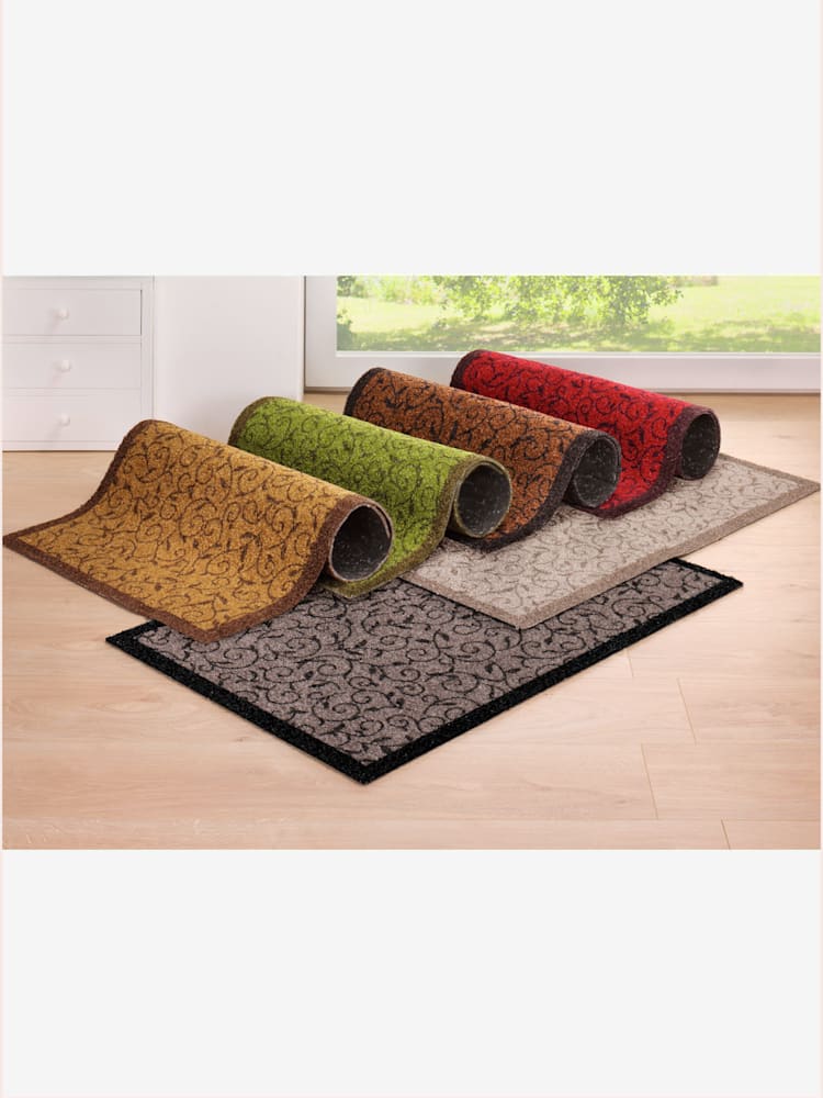 Paillasson jusqu'à 90x300 cm, couleur : gris foncé uni, taille 60x90 cm, 100% polyamide - helline