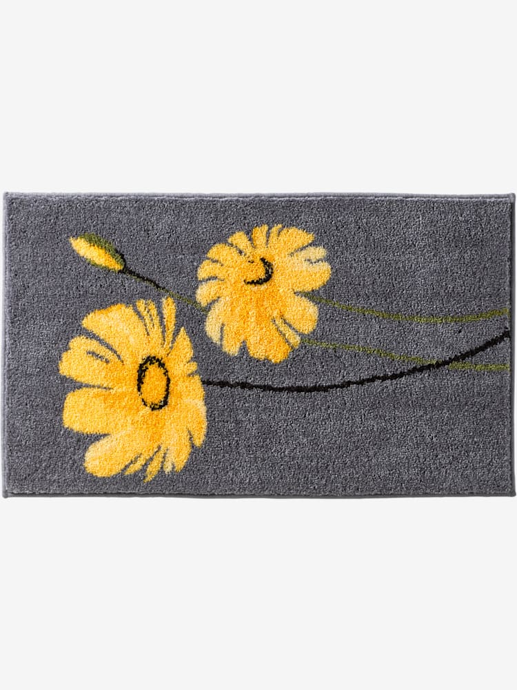 Tapis de bain, couleur : gris moyen à motifs, taille 47x50 cm - 45x50 cm, marque helline home, 100% acrylique - helline