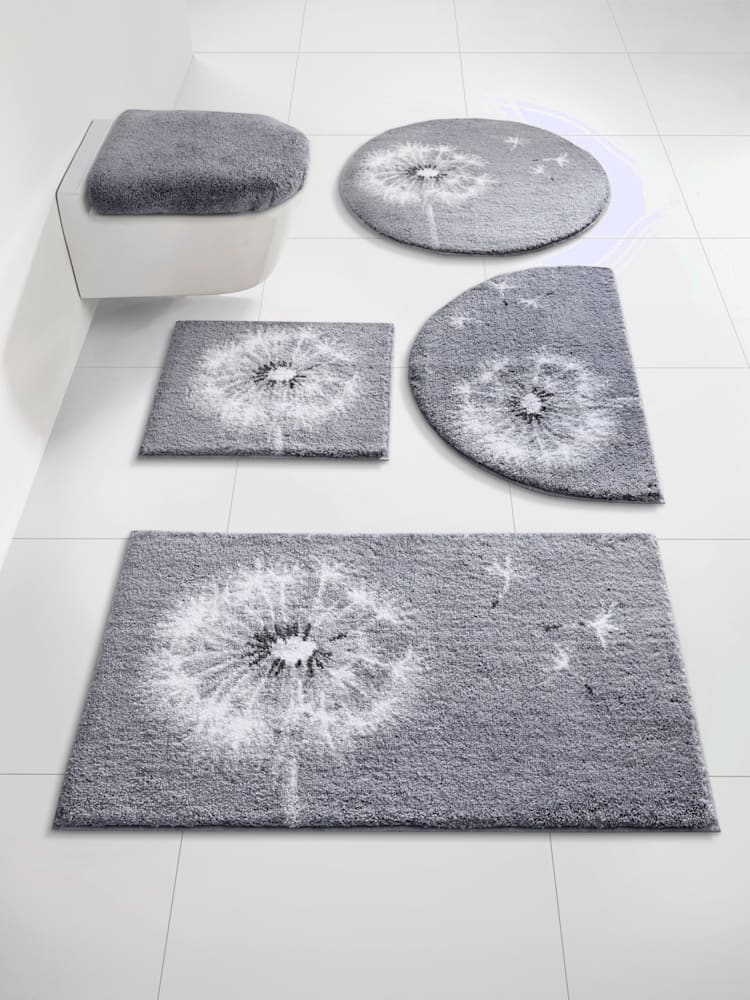 Tapis de bain acrylique, couleur gris, taille 80x150 cm, marque helline home - helline