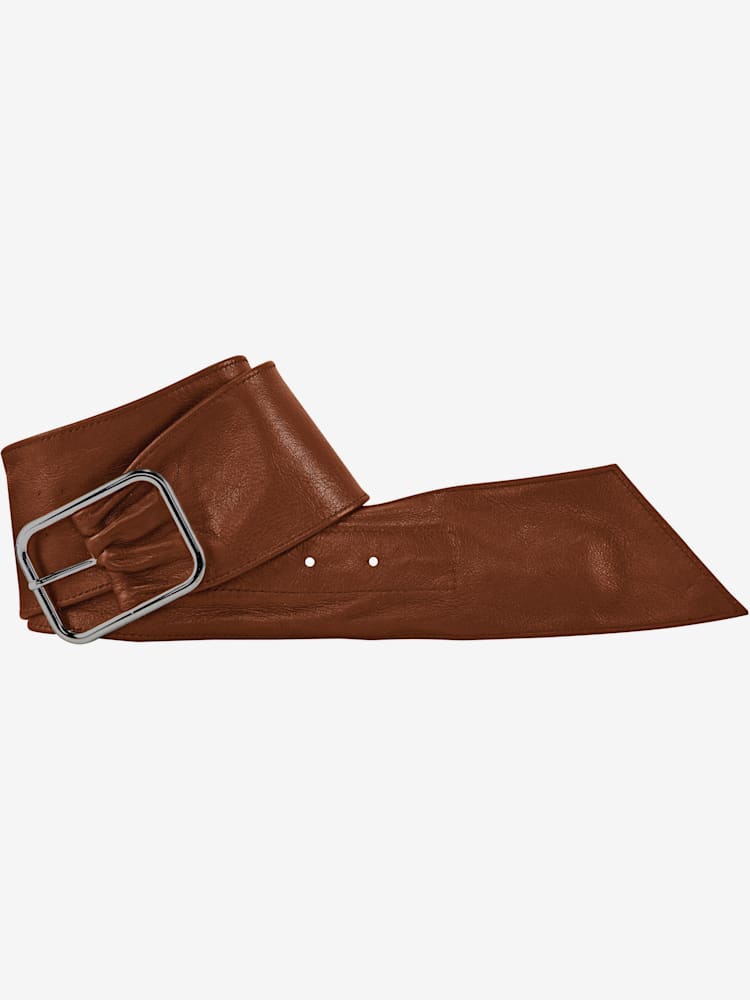 Ceinture, couleur : marron moyen uni, taille 105, 90% cuir de vache;10% métal - helline