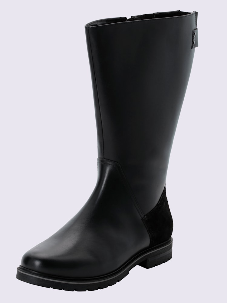 Bottes pour jambe large largeur h*, XL, noir uni, taille 42, Sheego - helline