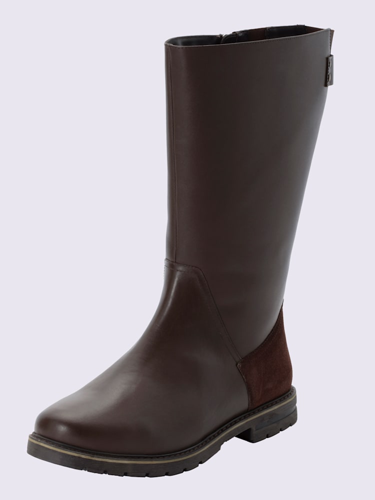 Bottes pour jambe large largeur h*, XXL, marron foncé uni, taille 38, Sheego - helline