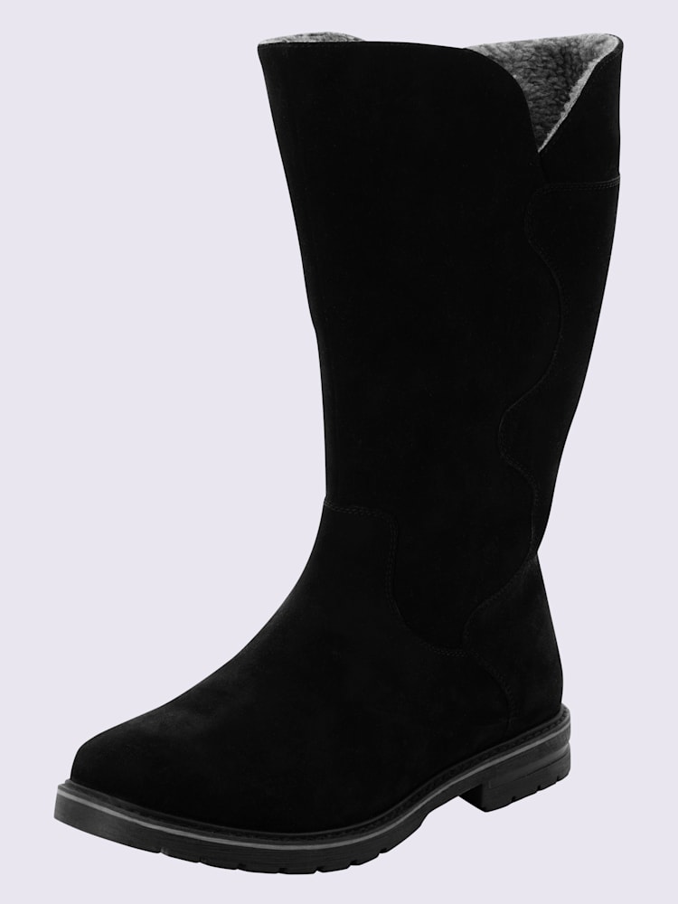 Bottes pour jambe large largeur h*, XL, noir uni, taille 40, Sheego - helline