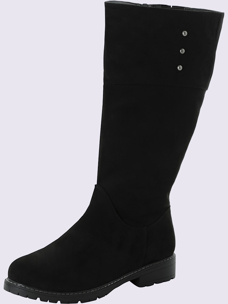 Bottes pour jambe large largeur g*, XXL, noir uni, taille 42, Sheego - helline