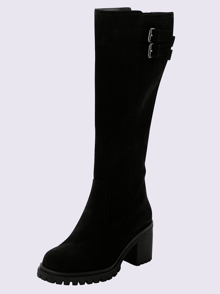 Bottes pour jambe large largeur g*, XXL, noir uni, taille 42, Sheego - helline