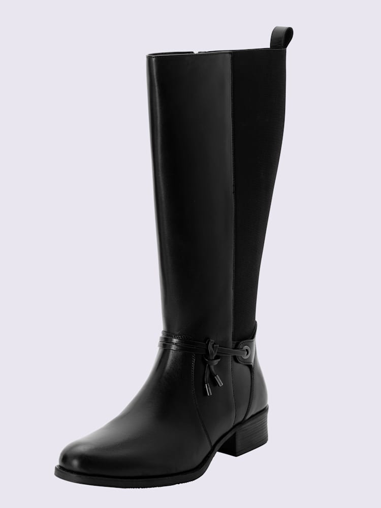 Bottes pour jambe large largeur g*, XL, noir uni, taille 44, Sheego - helline