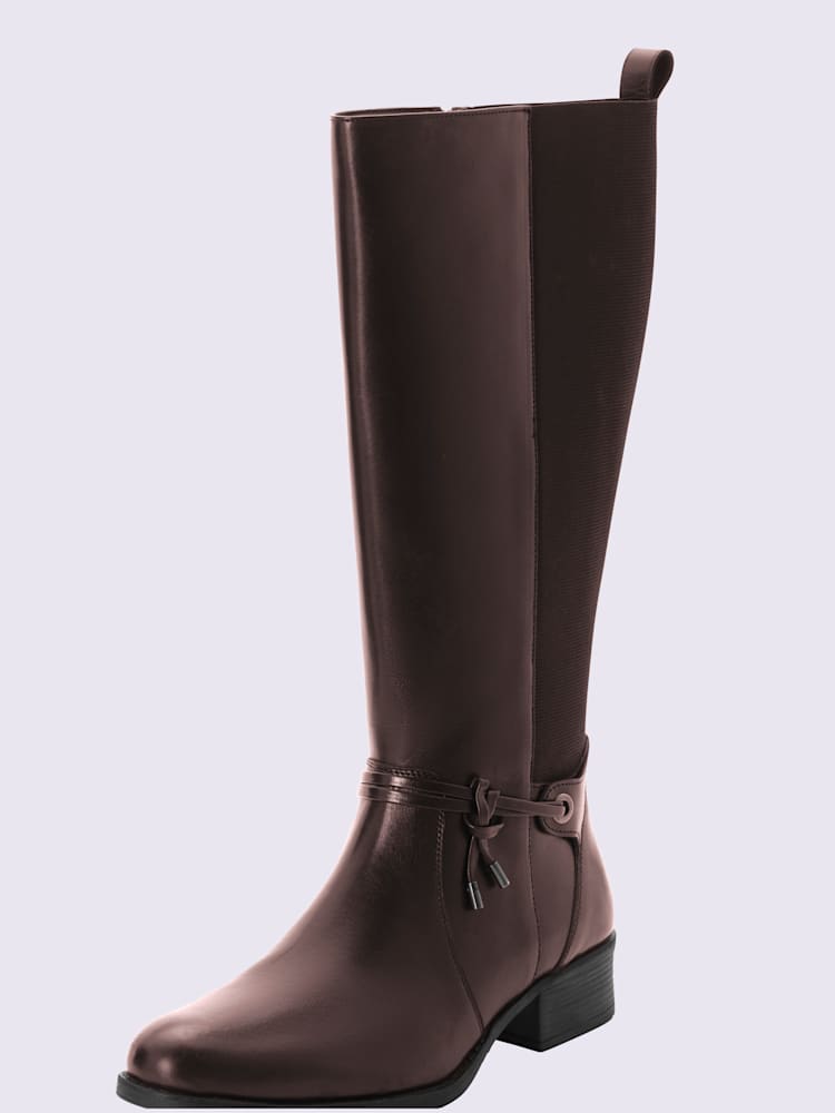 Bottes pour jambe large largeur g*, XXL, marron moyen uni, taille 38, Sheego - helline