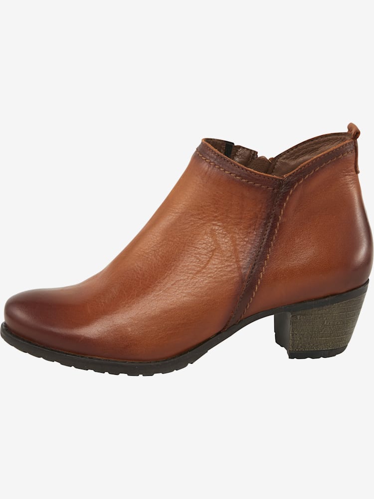 Bottines de fabrication portugaise, couleur : marron moyen uni, taille 37, 100% cuir de vache - helline