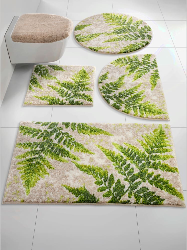 Tapis de bain, couleur : vert moyen uni, taille 47x50 cm - 45x50 cm, marque helline home, 100% acrylique - helline