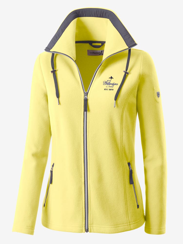 Veste polaire traitement contre les bouloches, couleur jaune, taille 42, marque Collection L - helline