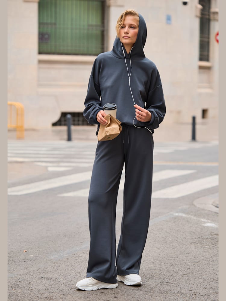 Pantalon lounge pantalon détente large et confortable, couleur gris, taille 42/44, marque Copenhagen Studios - helline