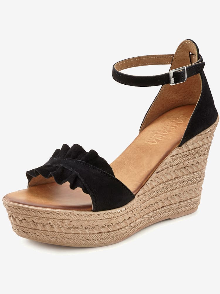 Sandales talon confortable, couleur noir, taille 35, marque LASCANA - helline