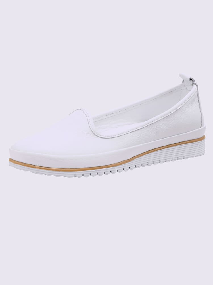 Trotteurs semelle intérieure amovible en cuir, blanc uni, taille 38 - helline