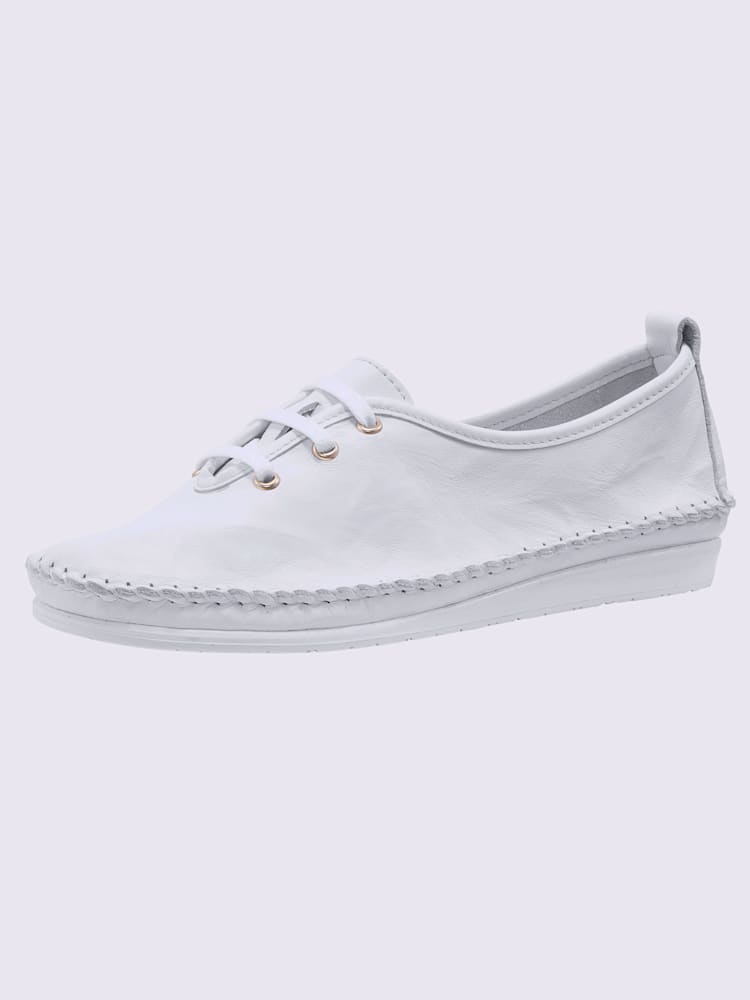 Chaussures à lacets cuir nappa de vache, couleur blanc, taille 40 - helline