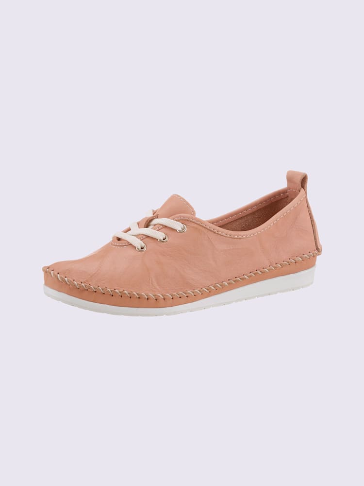 Chaussures à lacets cuir nappa de vache, couleur rose, taille 37 - helline