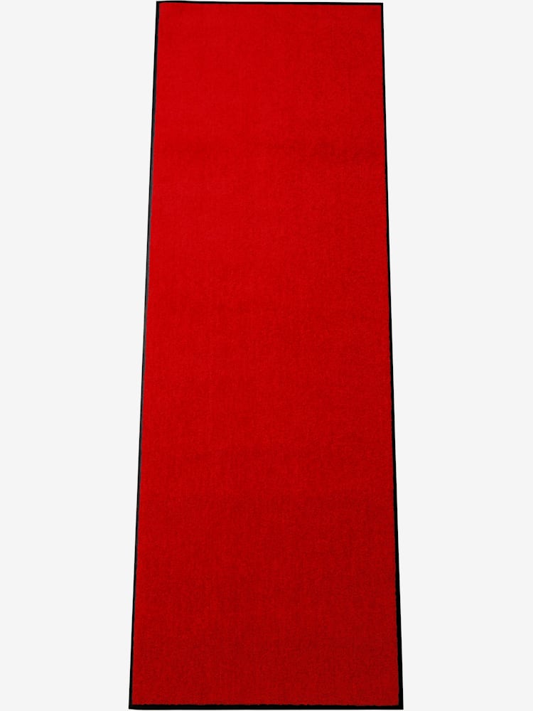 Paillasson rectangulaire, couleur : rouge moyen uni, taille 60x180 cm, marque helline home, 100% polyamide - helline