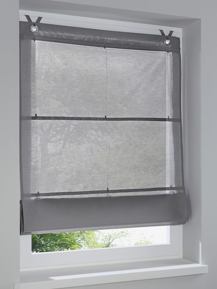 Store-bateau tissu uni, couleur gris, taille 140x80 cm, marque helline home - helline