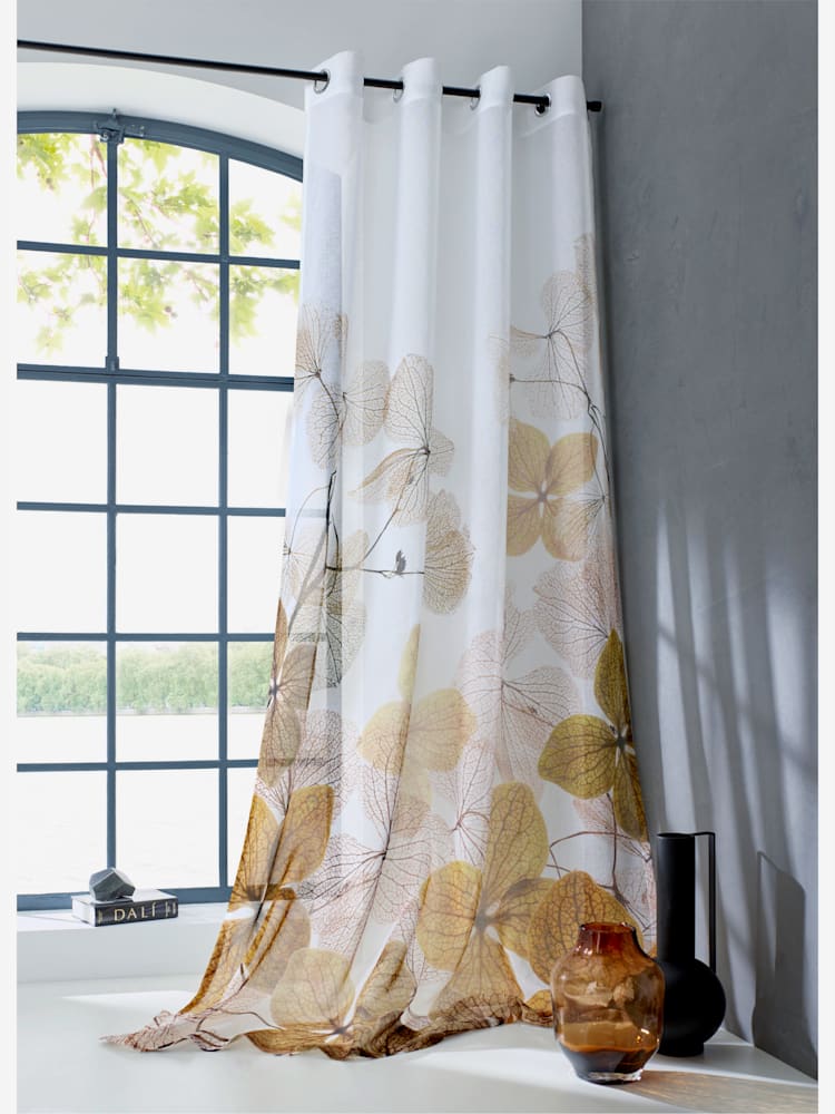 Rideaux, Œillets, blanc uni, taille 245x135 cm, helline home - helline