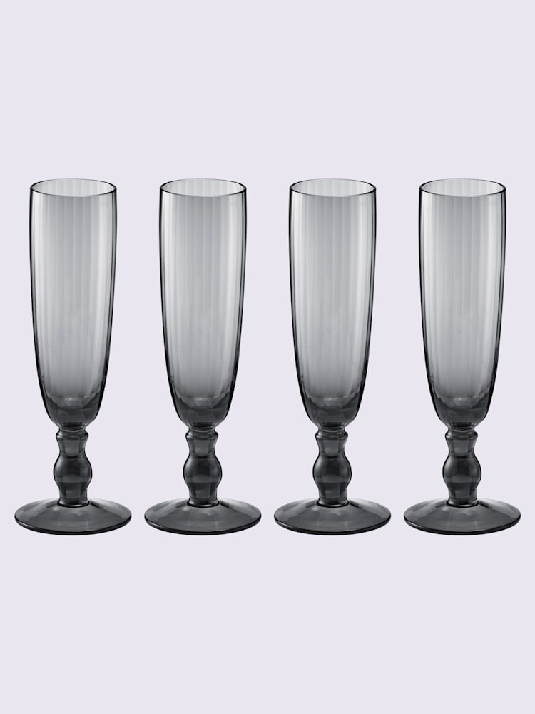 Lot de verres ensemble 4 pièces, couleur gris, taille H/l/P env. 20x7x7 cm, marque helline home - helline