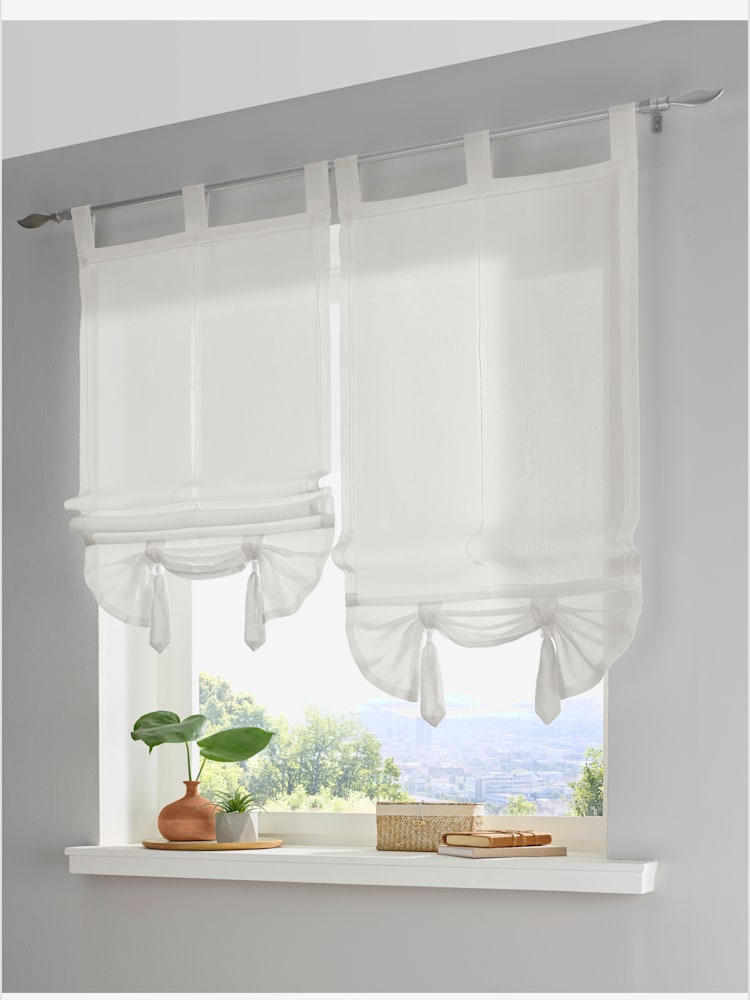 Store-bateau, couleur : couleur ivoire clair à motifs, taille 130x45 cm, marque helline home, 100% polyester - helline