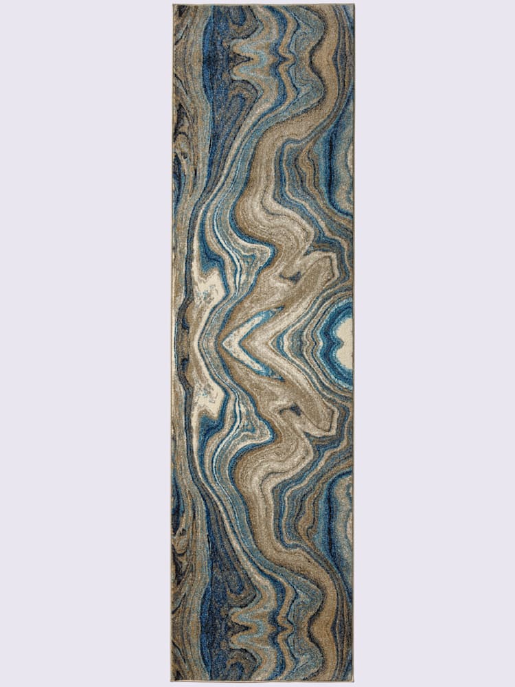 Tapis matière facile à entretenir, couleur : marron clair à motifs, taille 100x150 cm, marque helline home, 100% Polypropylène - helline