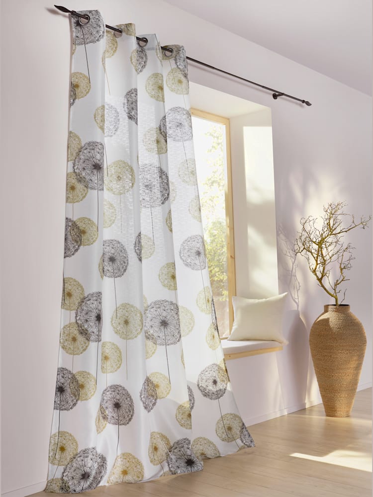 Rideau bavolet opaque, couleur blanc, taille 245x135 cm, marque helline home - helline