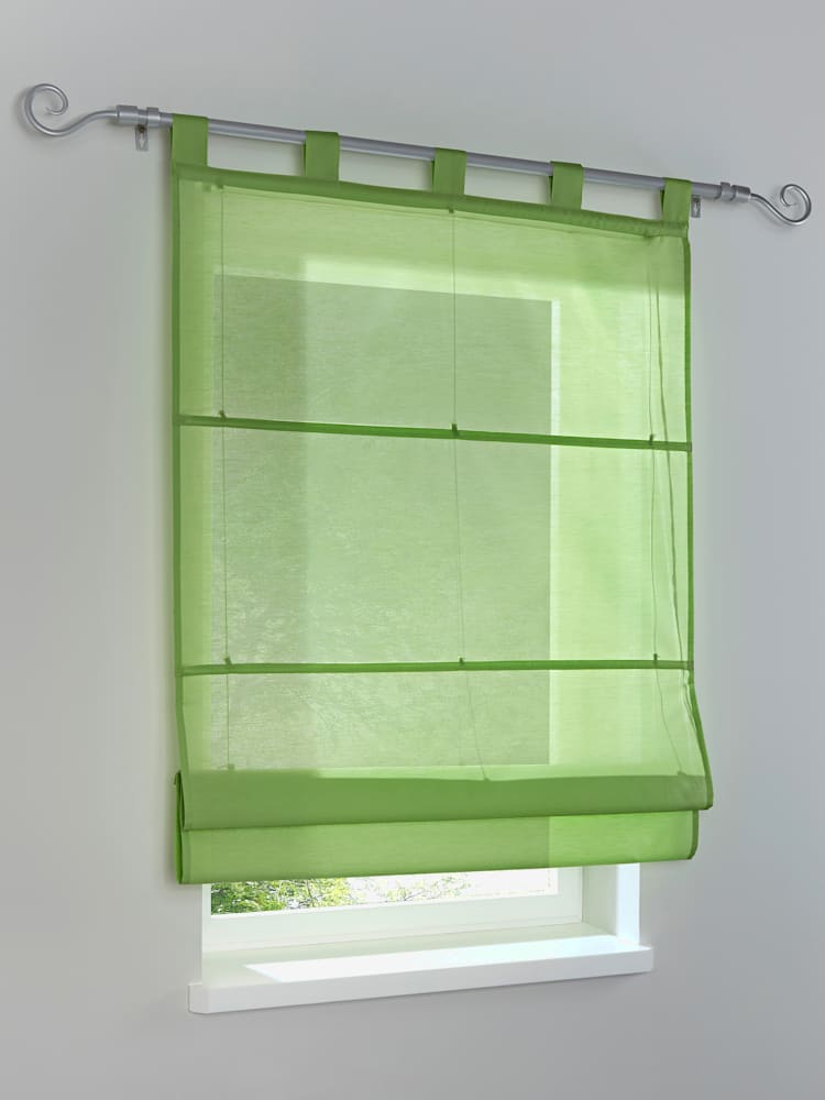 Store-bateau tissu uni, couleur vert, taille 140x120 cm, marque helline home - helline