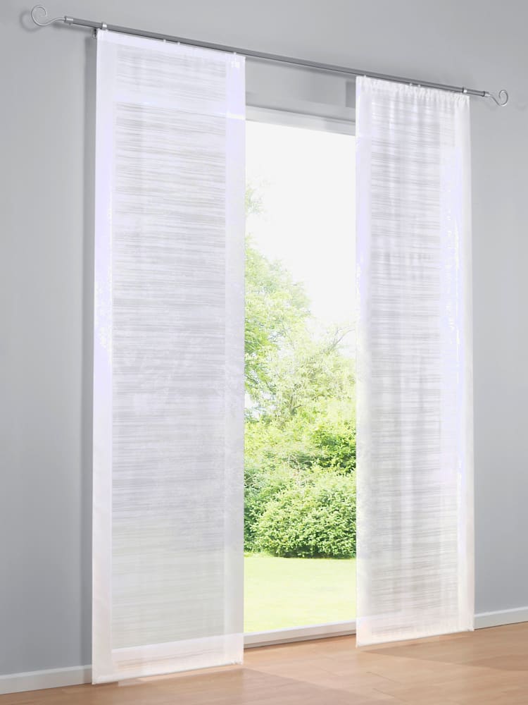 Panneau-rideaux scherli de qualité, couleur blanc, taille 175x60 cm, marque helline home - helline