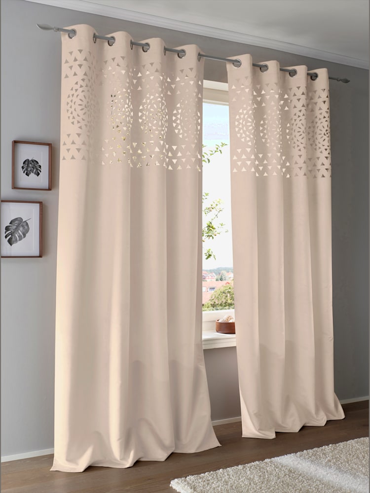 Rideau particulièrement séduisant, couleur couleur ivoire, taille 145x135 cm, marque helline home - helline