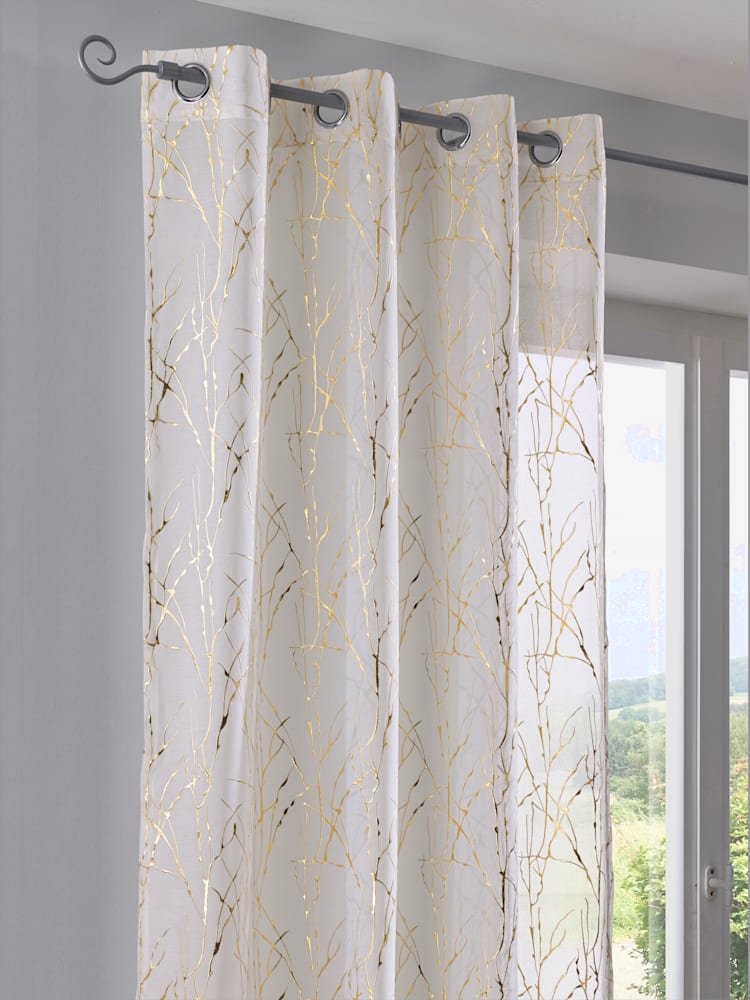 Rideaux, Œillets, couleur : couleur or, taille 225x140 cm, marque helline home, 100% polyester - helline