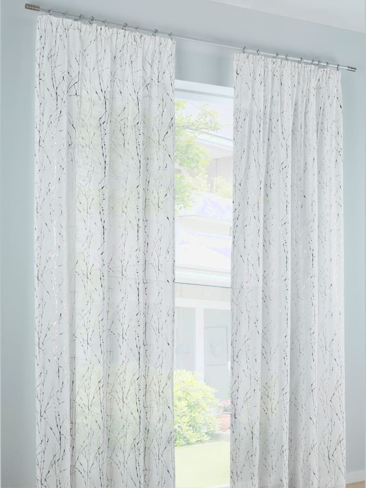 Superbe rideaux, Bande multifonction, couleur : couleur argent, taille 225x140 cm, marque helline home, 100% polyester - helline