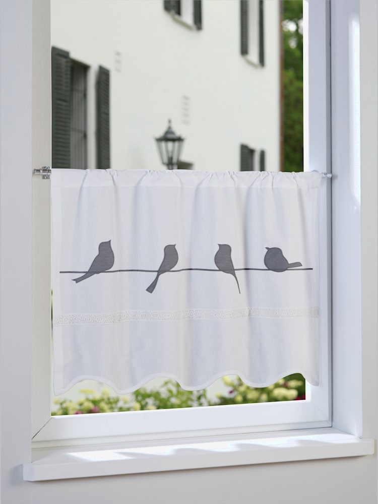 Panneau, couleur : blanc à motifs, taille 60x120 cm, marque helline home, 100% coton - helline