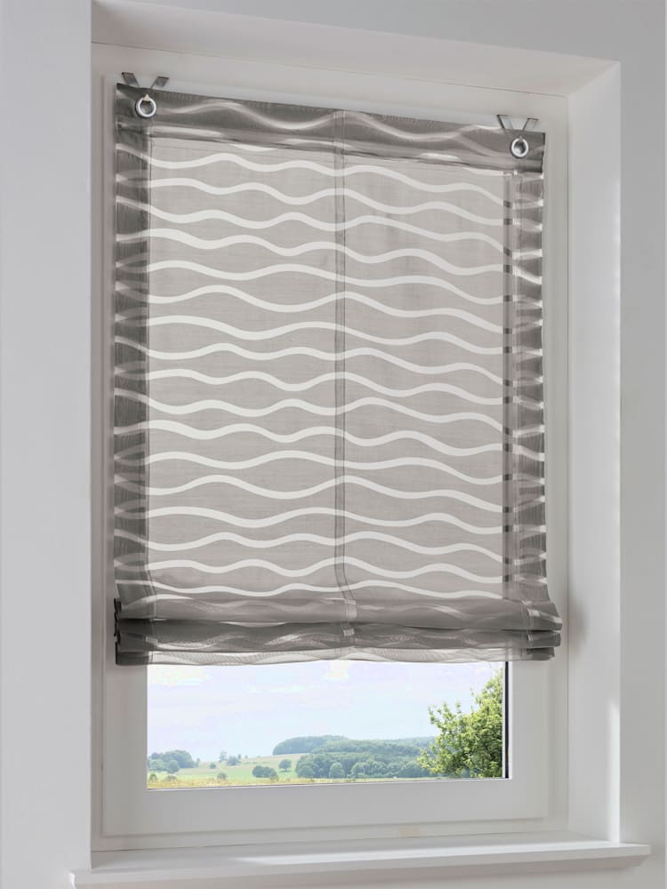 Joli store-bateau, couleur gris, taille 140x60 cm, marque helline home - helline