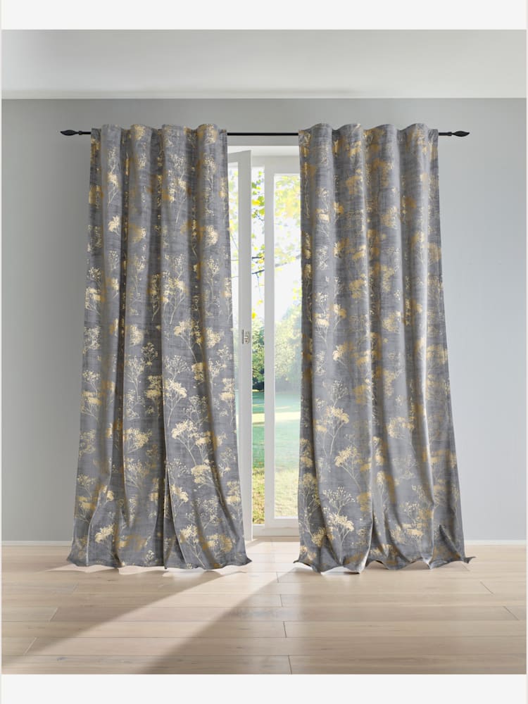 Rideau bavolet opaque, couleur gris, taille 145x140 cm, marque helline home - helline