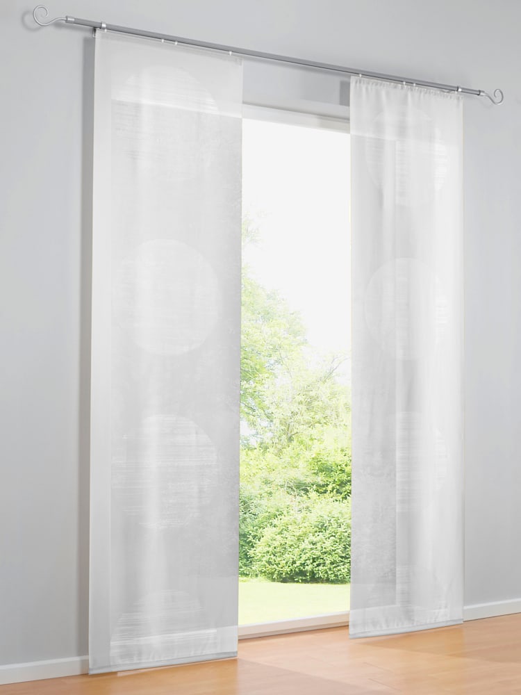 Panneau-rideaux scherli de qualité, couleur blanc, taille 175x60 cm, marque helline home - helline