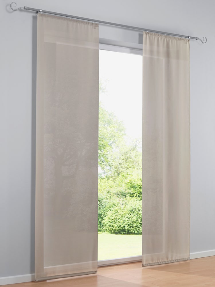 Panneau-rideaux, couleur : marron moyen uni, taille 1, marque helline home, 100% polyester - helline