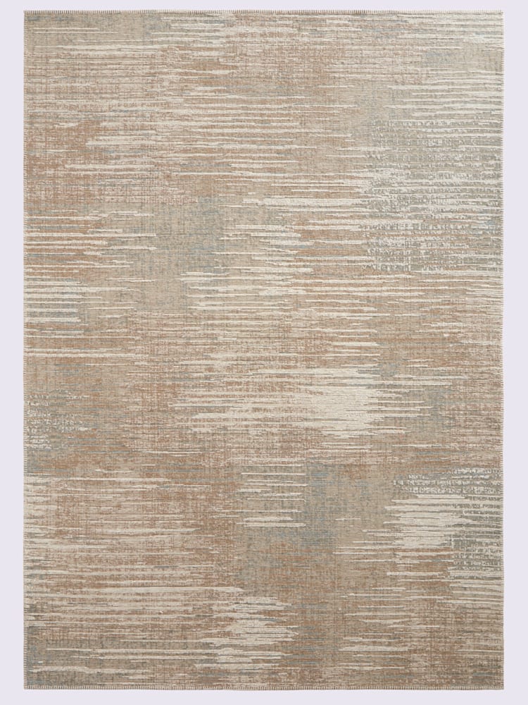 Tapis mélange de matières facile d'entretien, couleur marron, taille 80x150 cm, marque helline home - helline