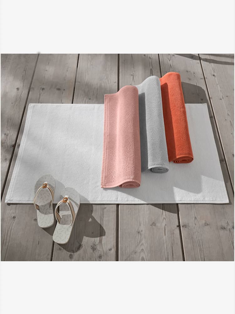 Tapis de bain pur coton, blanc uni, taille 60x100 cm, helline home - helline