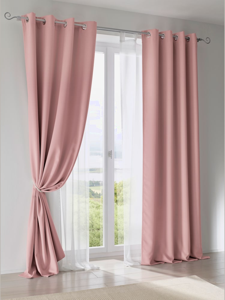 Rideau opacité, couleur rose, taille 175x135 cm, marque helline home - helline