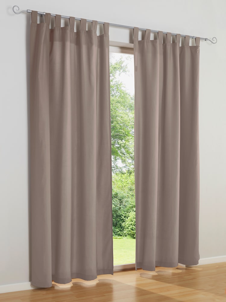 Rideau matière opaque, couleur marron, taille 245x140 cm, marque helline home - helline
